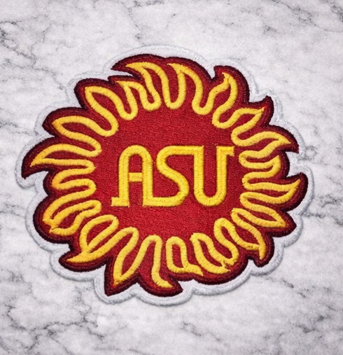 ASU ARIZONA STATE UNIVERSITY NCAA Embroidered Iron/Sew On Patch 3" ROUND