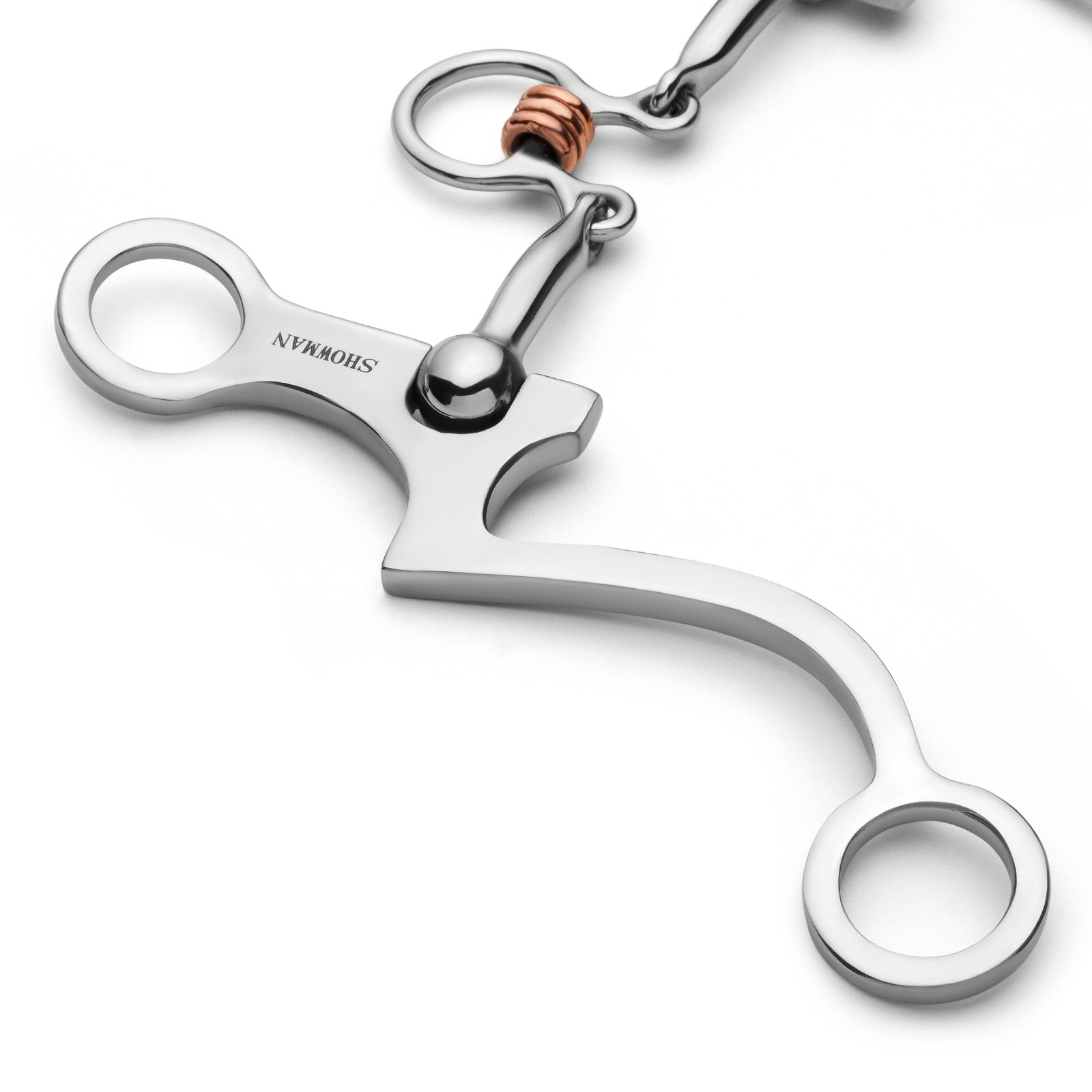 Showman Seven Shank Bit w/ Three Piece Jointed Copper Rollers