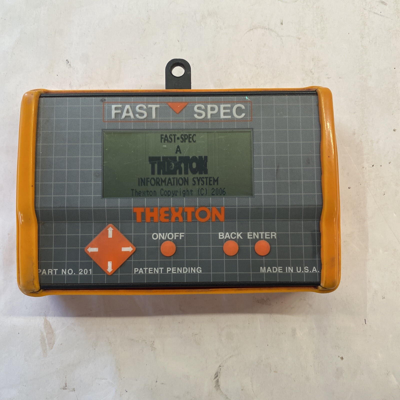 THEXTON FAST-SPEC PART NO 201 VEHICLE INFORMATION SYSTEM