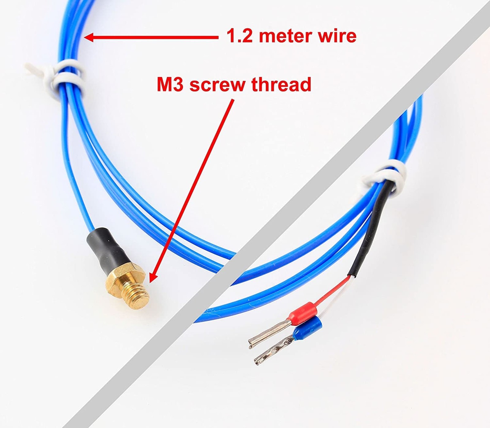 1.2 Meter 3D Printer Temperature Sensor K Type Thermocouple (M3 Thread)