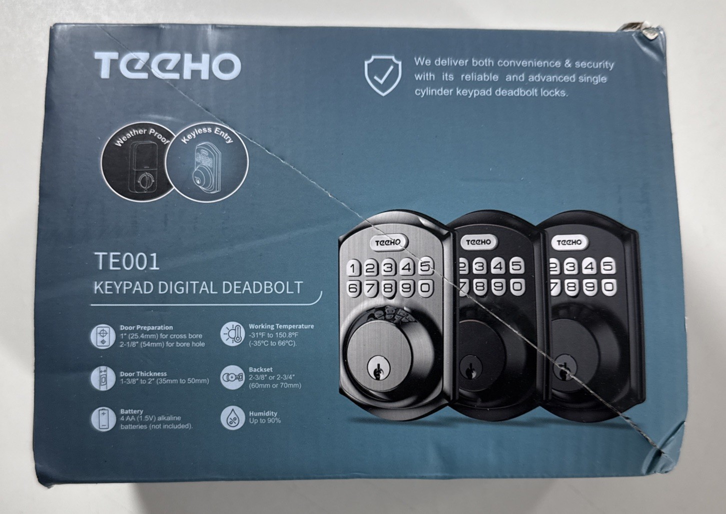 NEW TEEHO TE001 Keyless Entry Door Lock w/Keypad | Smart Deadbolt Lock Satin Nic