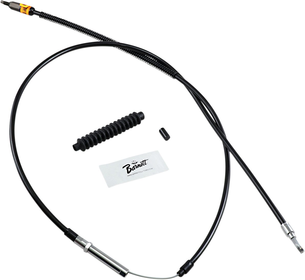 Barnett Black Vinyl Clutch Cable +6in Harley FLD FXDC 101-30-10032-06