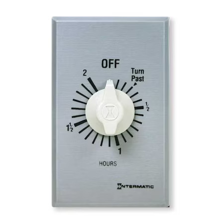 Intermatic Ff2h Spring Wound Countdown Timer, 2 Hr Max, Spst, 125-277V Ac,