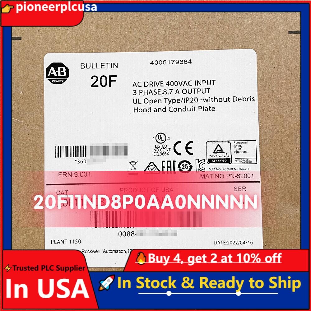 2022 New Sealed Allen-Bradley 20F11ND8P0AA0NNNNN 20F11ND8P0AA0NNNNN US Free Tax
