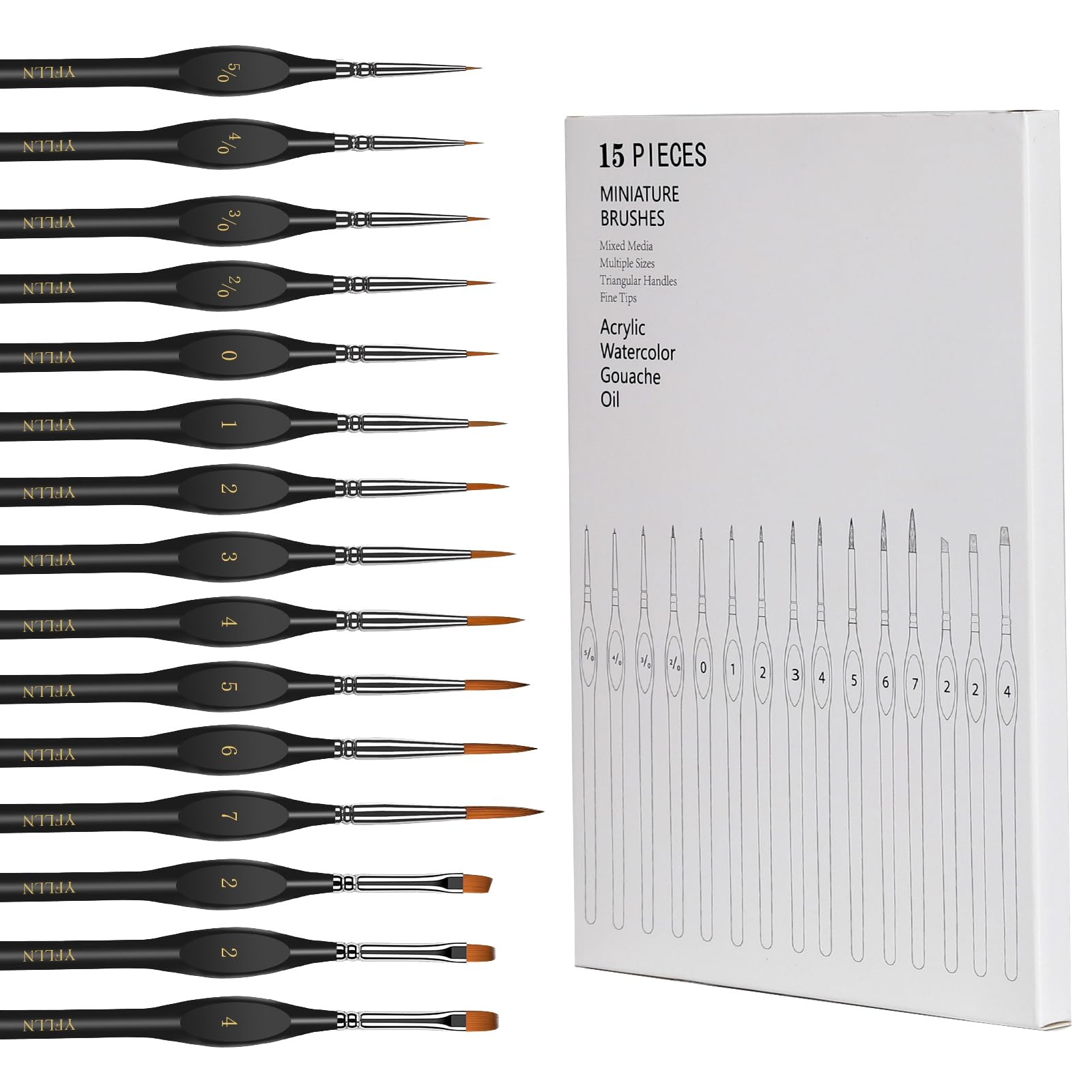 Miniature Paint Brushes, 15PCS Model Brushes Detail Paint Brush Set, Fine Detail