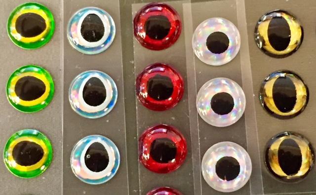 6mm (1/4") ADHESIVE 3D EYES. YOU PICK COLOR. FLY TYING, JIG / LURE MAKING CRAFTS