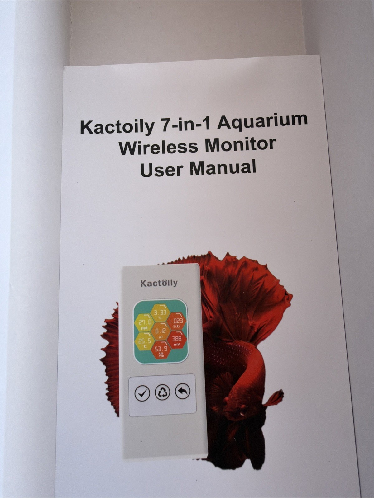 Kactoily Smart Aquarium Monitor All in One pH/ORP/Salt/S.G/TDS/EC/Temp 24h On...