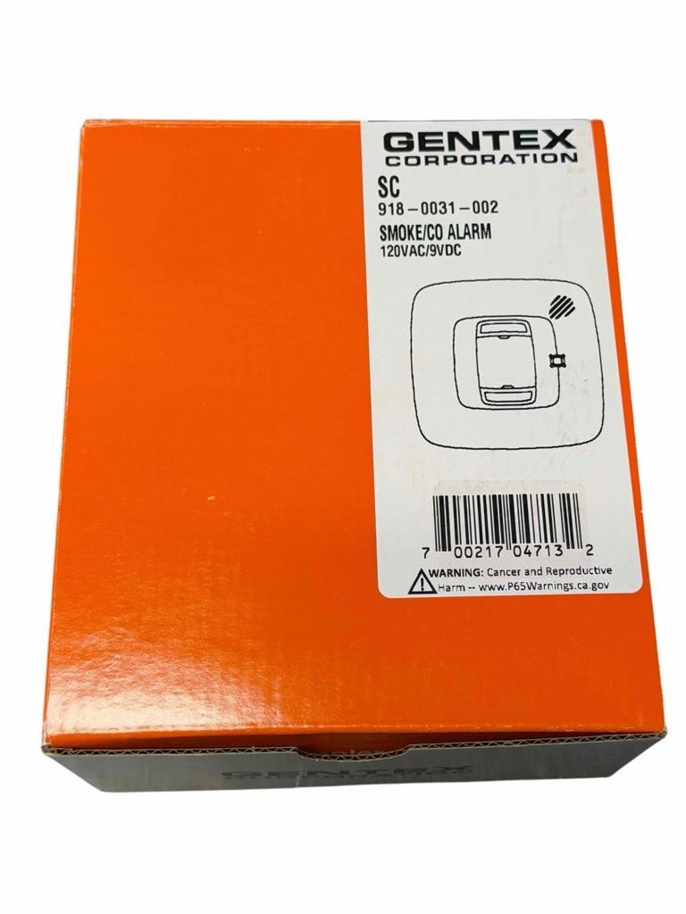 NEW Gentex SC 918-0031-002 Smoke & Carbon Monoxide Alarm 120VAC/9VDC