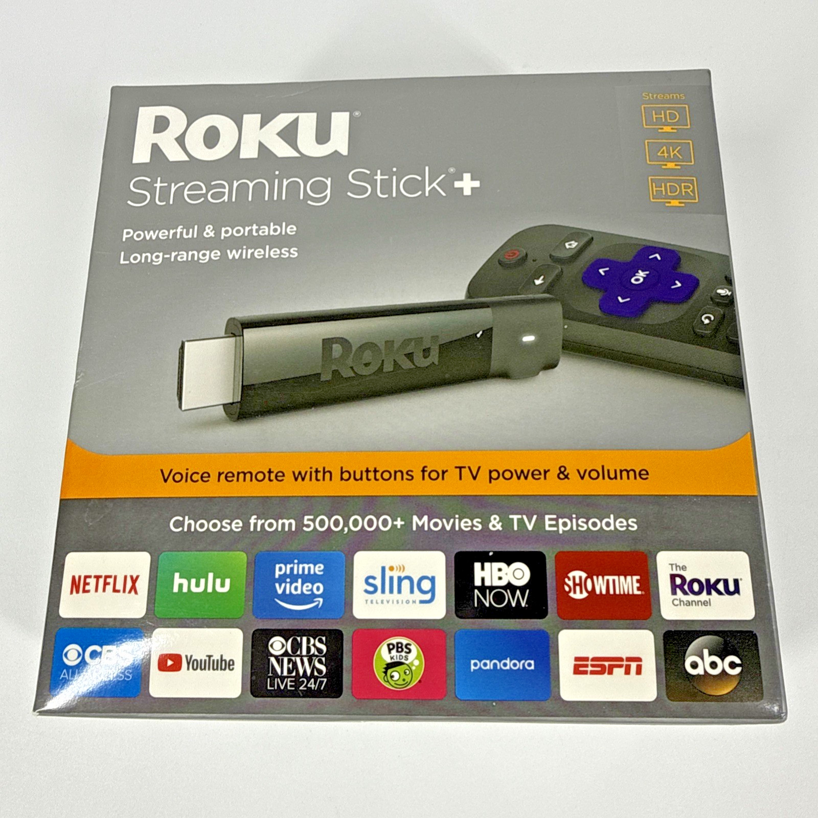 Roku Streaming Stick Plus 3810R 4K HDR Media Player Open Box Unused Complete