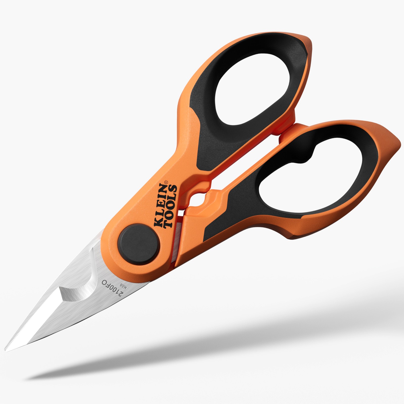 Klein Tools 2100FO Compact Cable Stripping Electrician Scissors, 6"