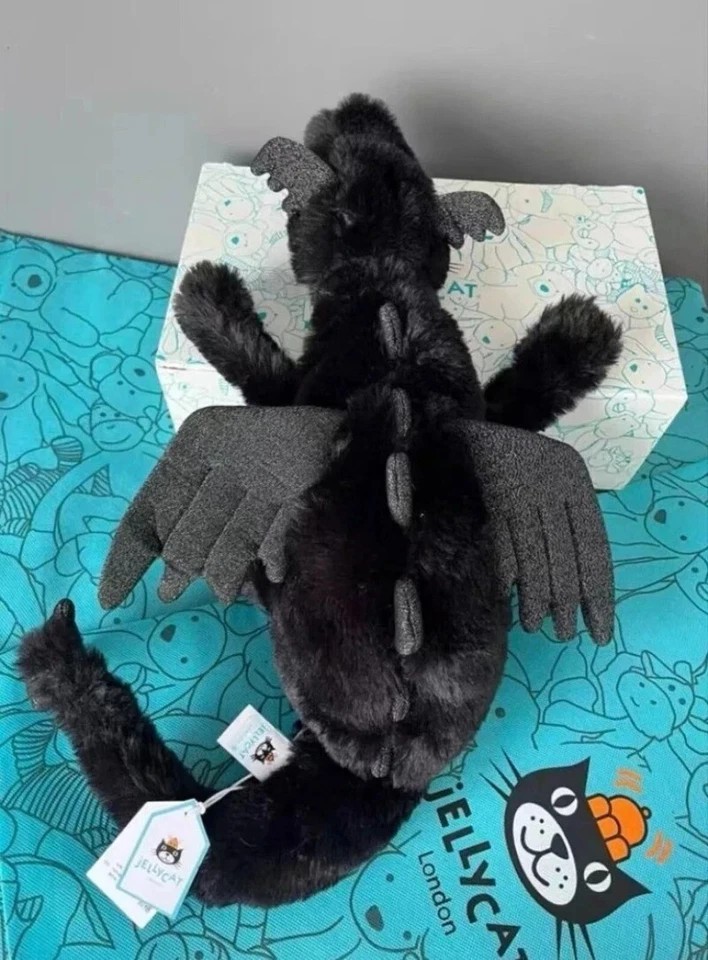 Jellycat Onyx Black Sky Dragon Huge 50CM Plush - BNWT w/ Dust Bag & Gift Tags