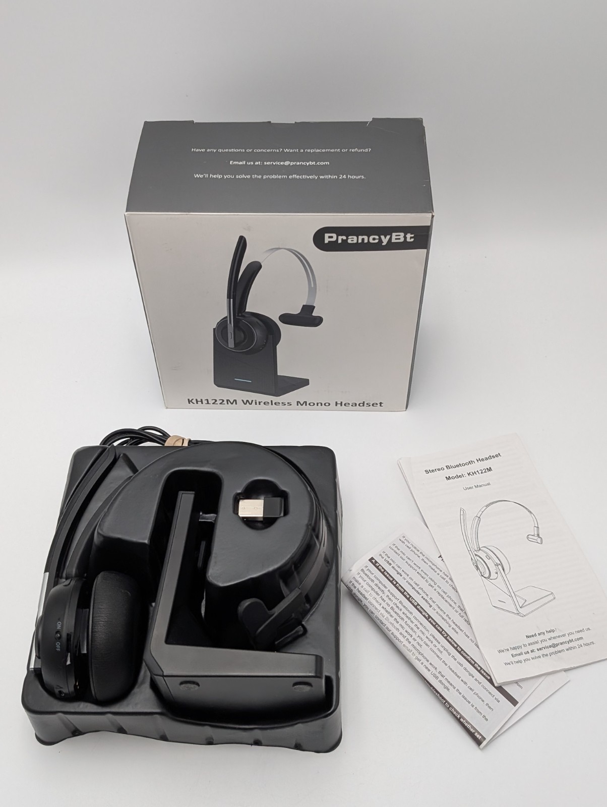 KH120M Bluetooth Headset V5.2 Wireless AI Noise Cancelling KH120M+Charge Base