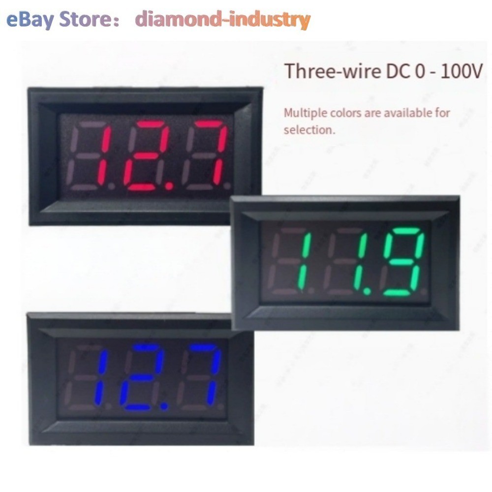 50pcs0.56 inch 3 wire DC 0-100V LED Digital Display Testing Frame:Voltage Tester