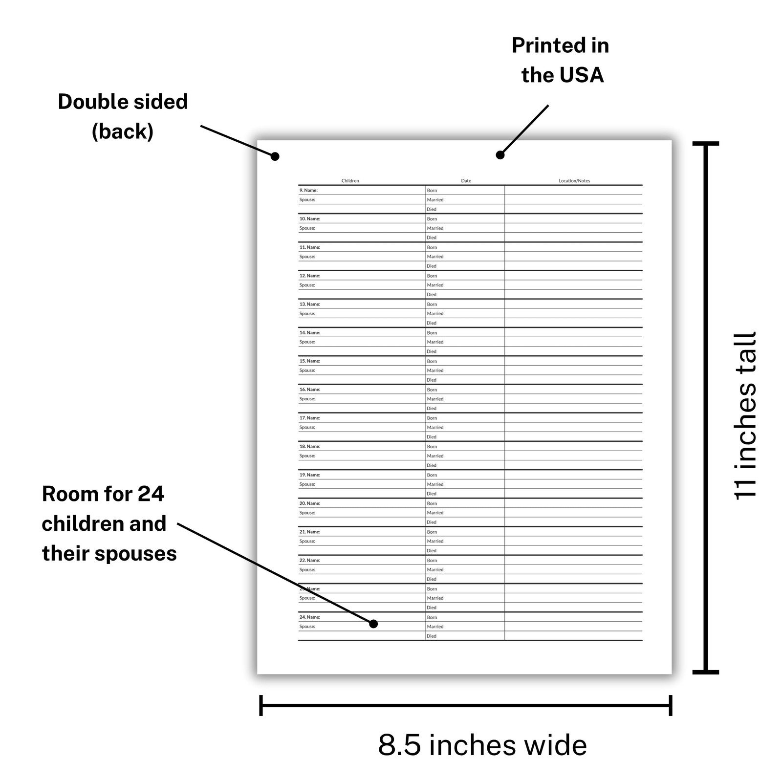 40 PCS Professional Family Group Sheets For Genealogy Archival Quality Forms