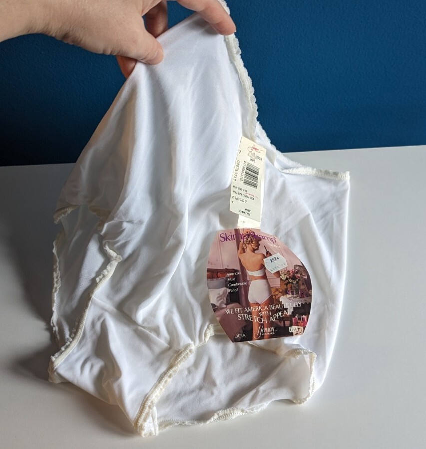 Vintage NWT Henson Kickernick Panties Mushroom Bloomers Knickers WHITE Sheer Sz7