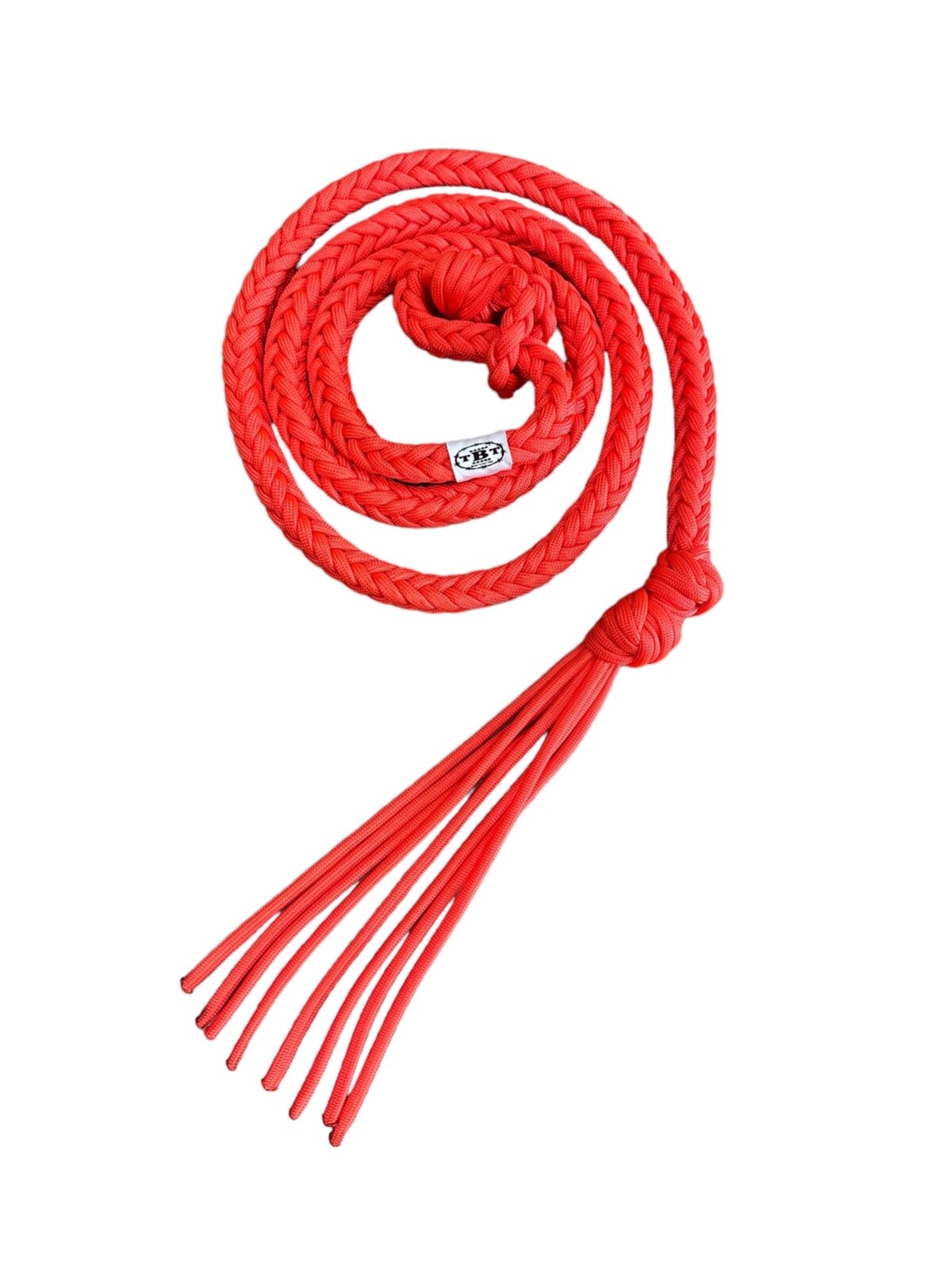 orange Paracord over and under braided whip