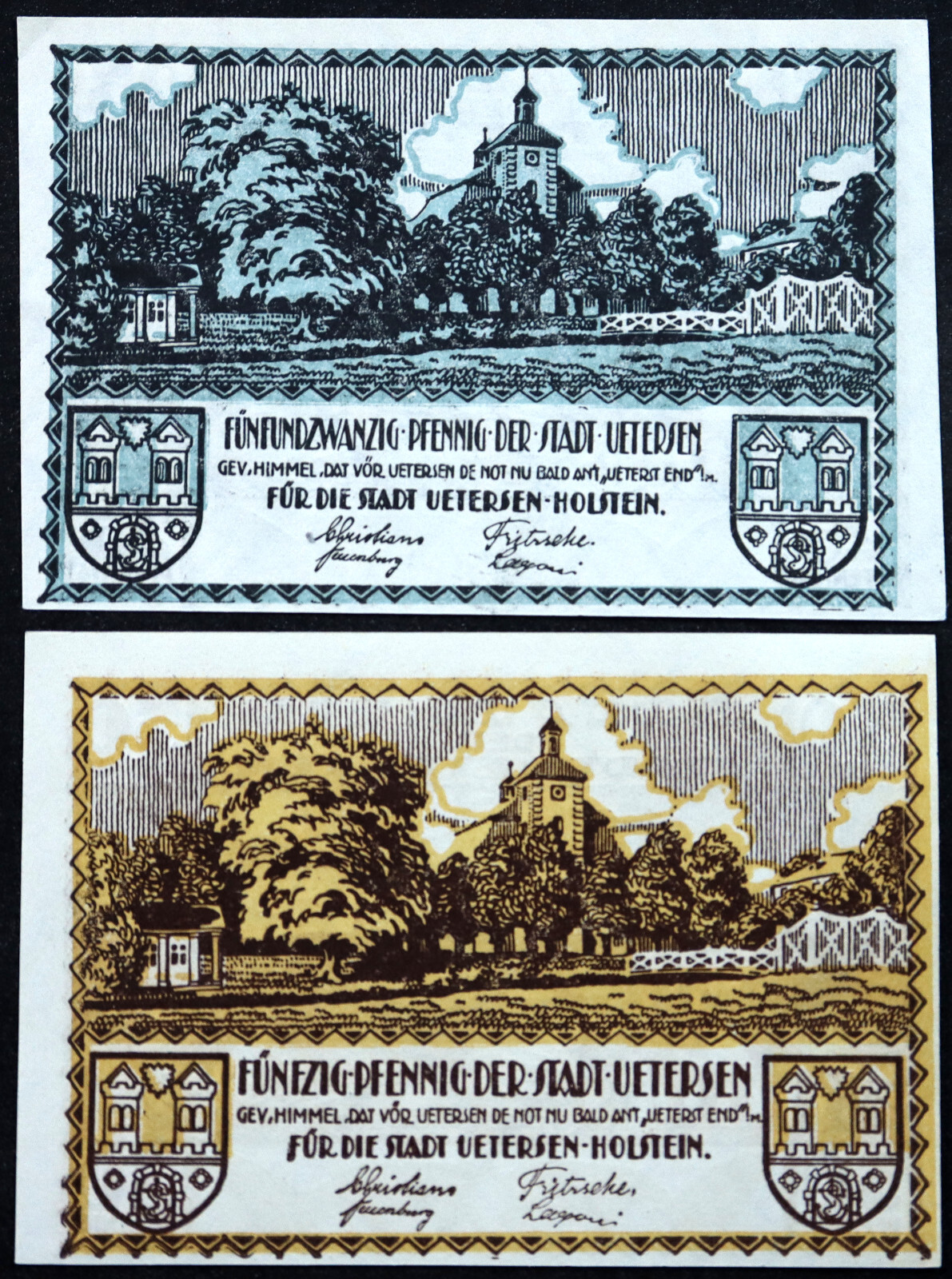 UETERSEN 1920 Complete Set Second Issue German Notgeld Schleswig-Holstein