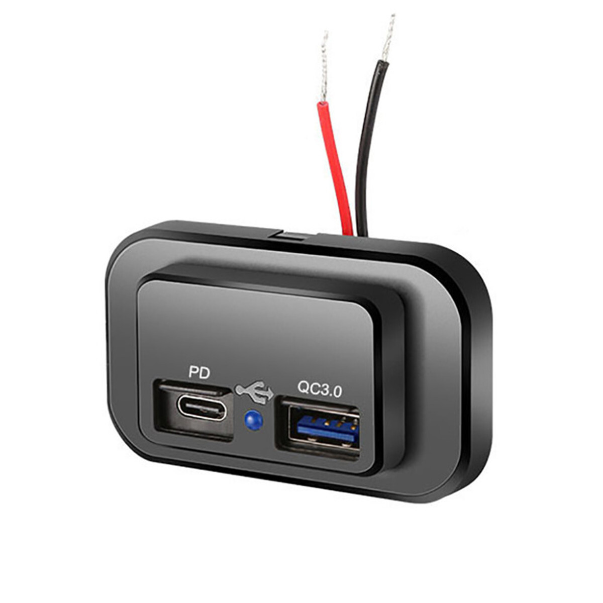 12-24V 4.8A Dual USB PD Car Boat RV Fast Charger Socket Blue LED Power Outlet