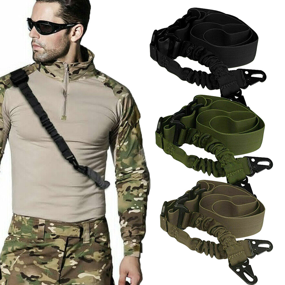 Tactical 2 Two Point Sling Strap Bungee Rifle Gun Sling Quick Release QD Swivel