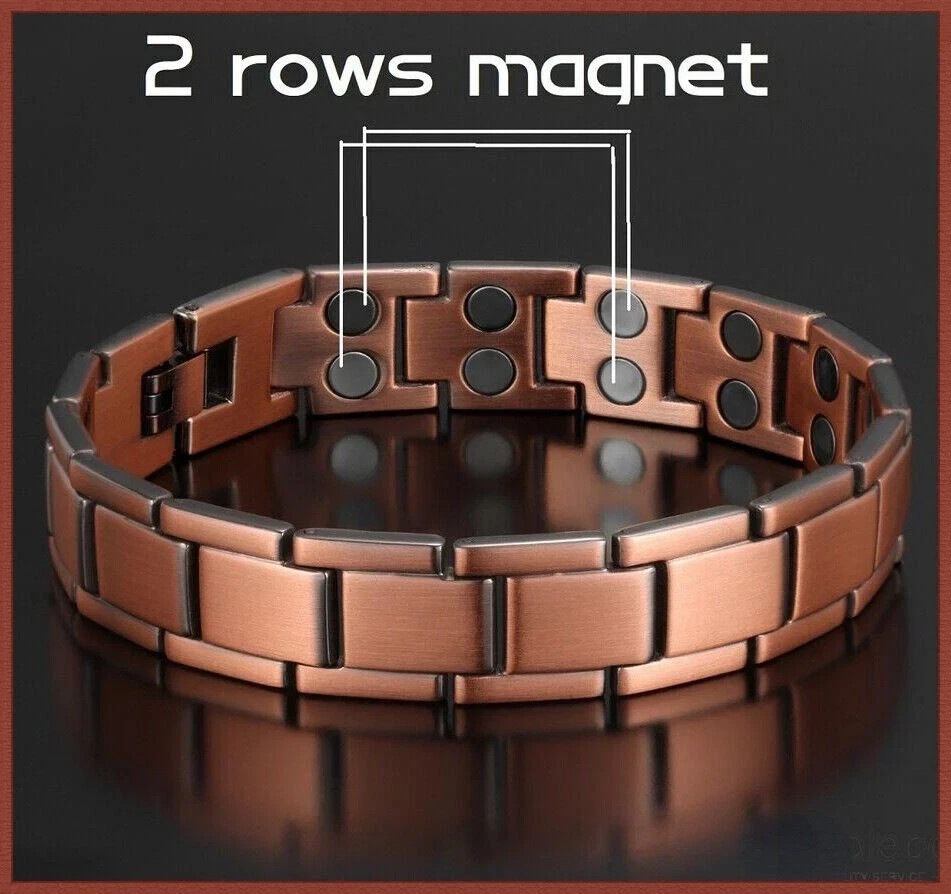 Men's Bracelet Magnetic Therapy Arthritis Pain Relief Pure Solid Copper Bangle