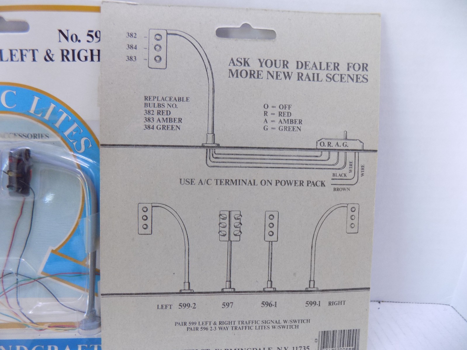 TRAFFIC LITES (LEFT & RIGHT HO SCALE (2) PACKAGE PO NIB #599 MODEL POWER