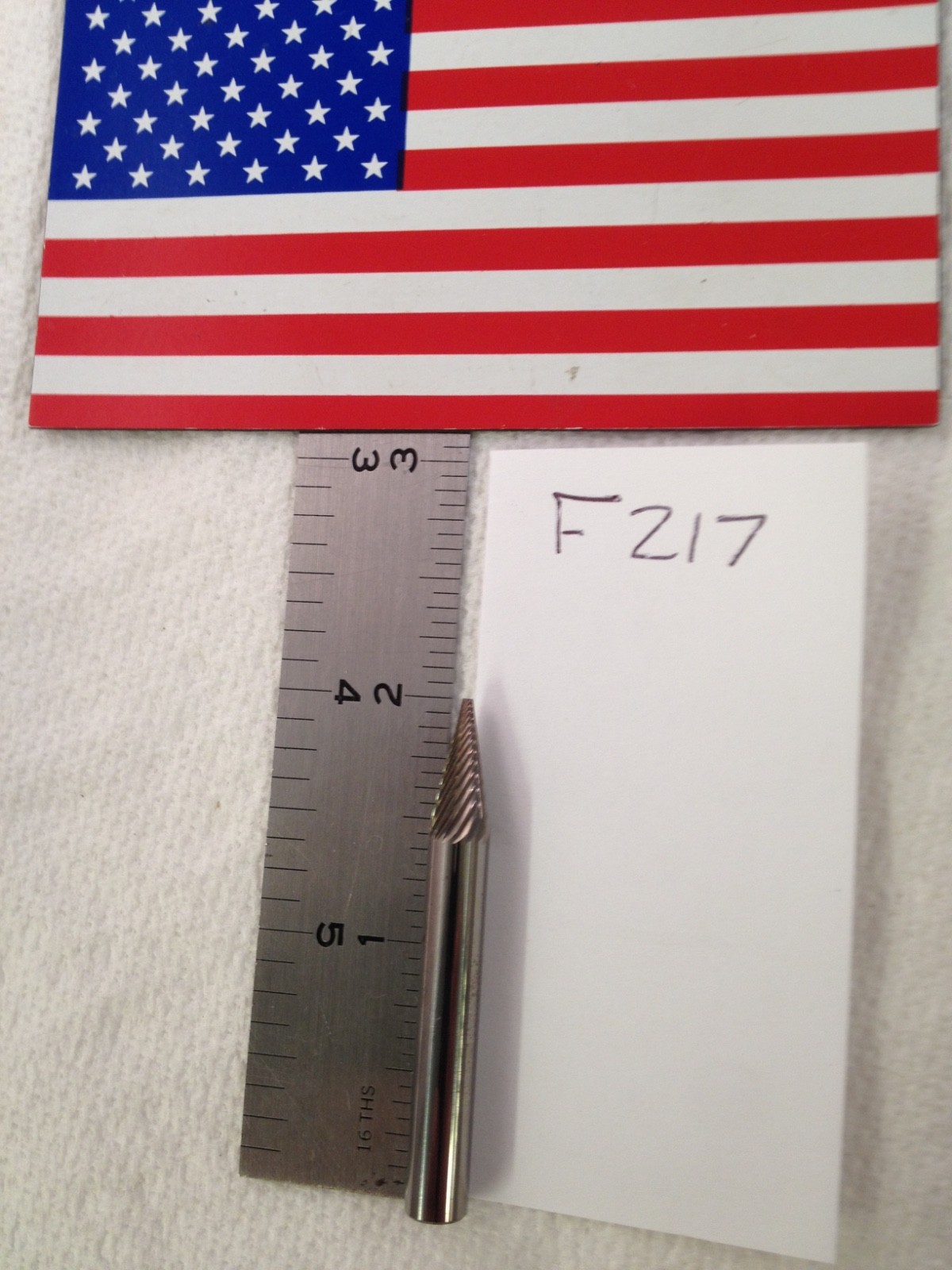 1 NEW FALCON / SGS 1/4" SHANK CARBIDE BURR SM-1 cone SINGLE CUT 1/2" LOC (F217)