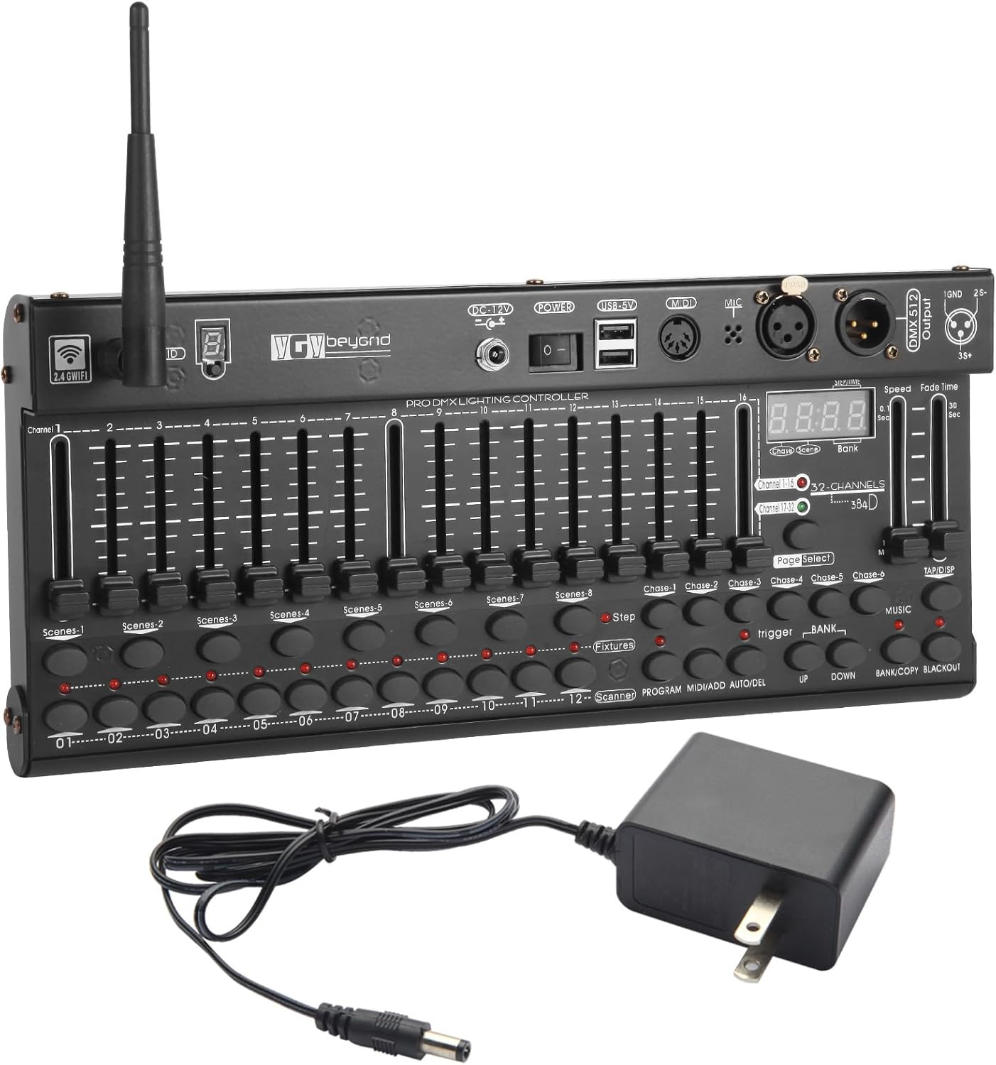 DMX512 384 Channel Controller, 2.4G Wireless & Wired Dual Mode DMX Light Control