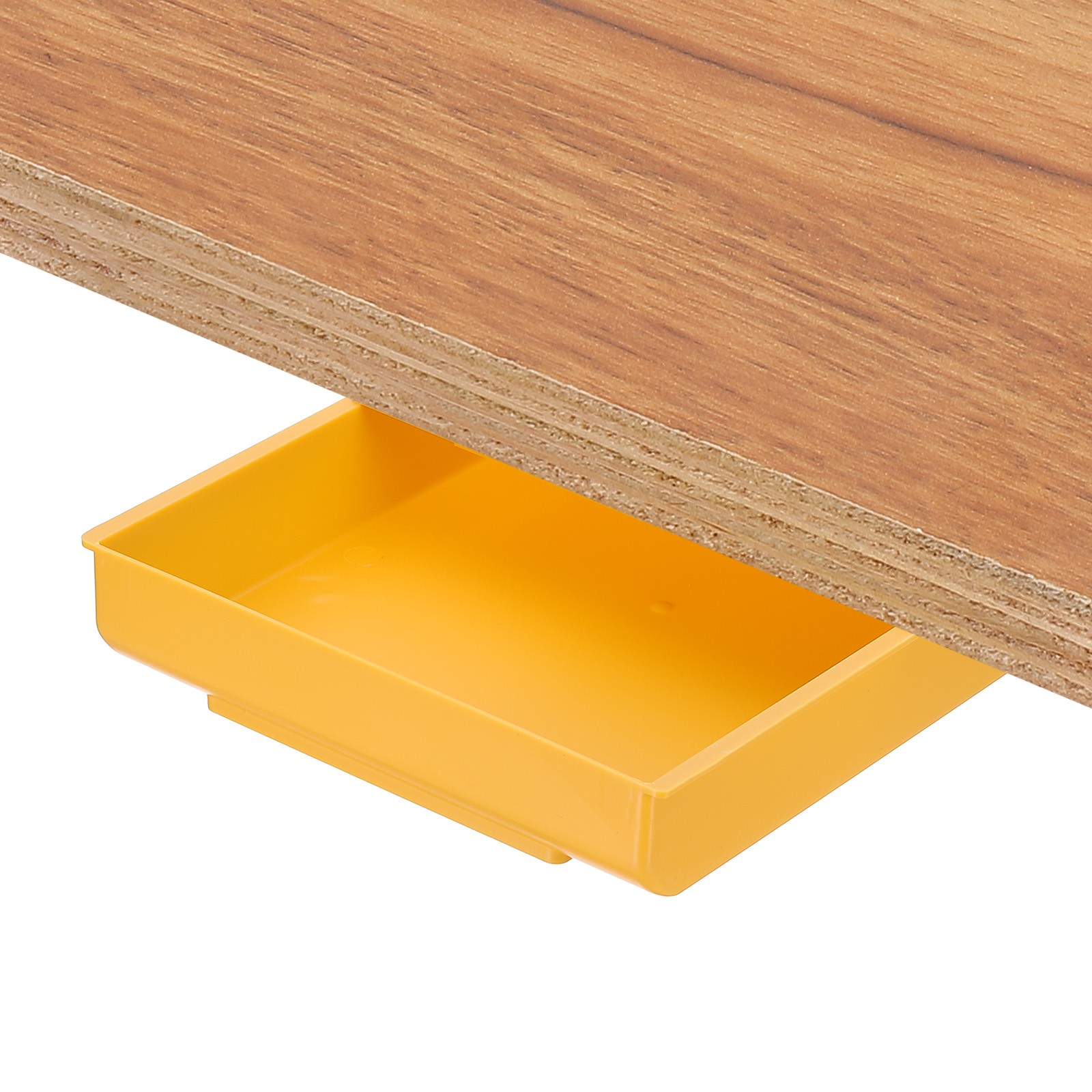 Self-Adhesive Under Desk Drawer for Standing Desk Office, Yellow, Large