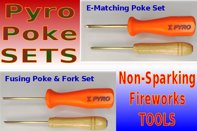 Pyro Poke Brass SET Sparkless Awl Tools Non-Sparking Fireworks Pyro *SEE VIDEOS*