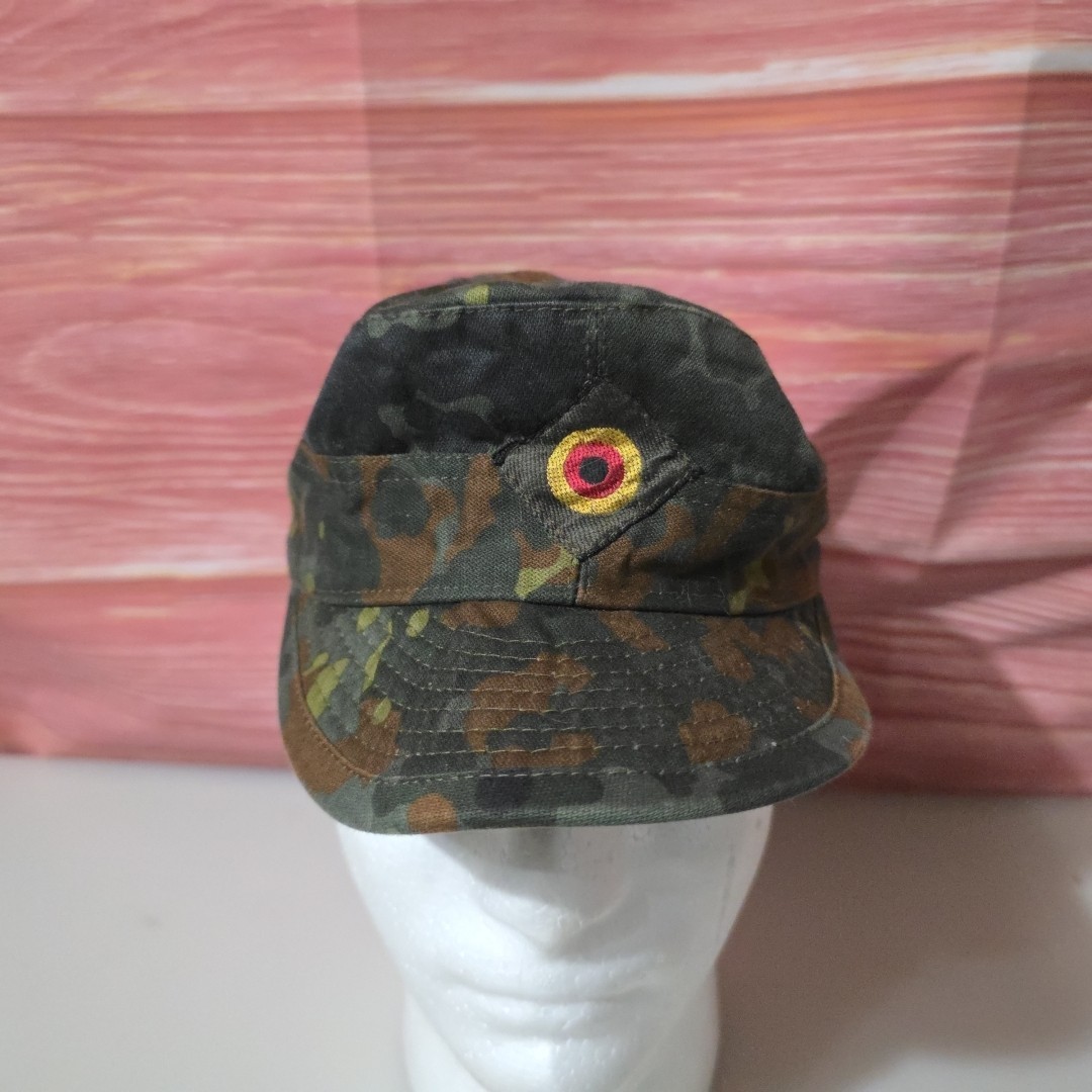 Size 55 Germany Army Field Cap Mountain Style Green Flecktarn Camo 2003