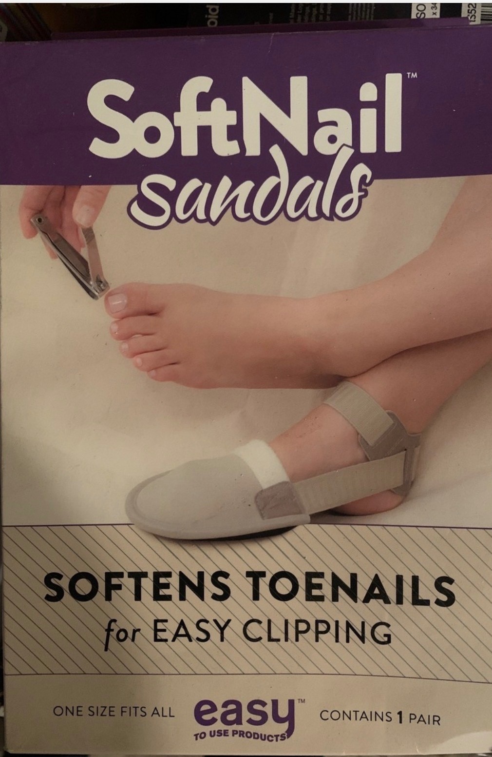SoftNail Unisex Sandals Softens Toenails for Easy Clipping OS 142228