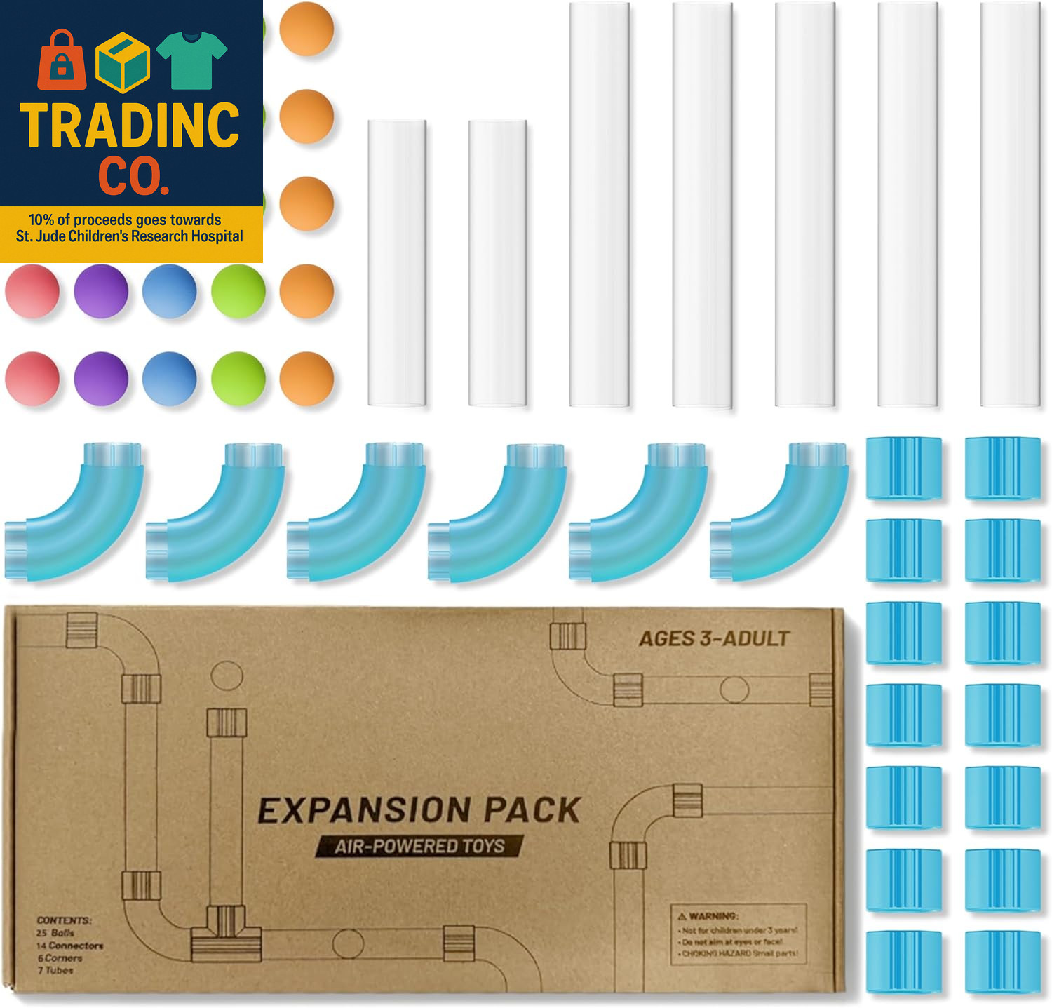 Air Tubes Toys Expansion Pack - Air-Powered STEM Building Toys - Learning Toys,