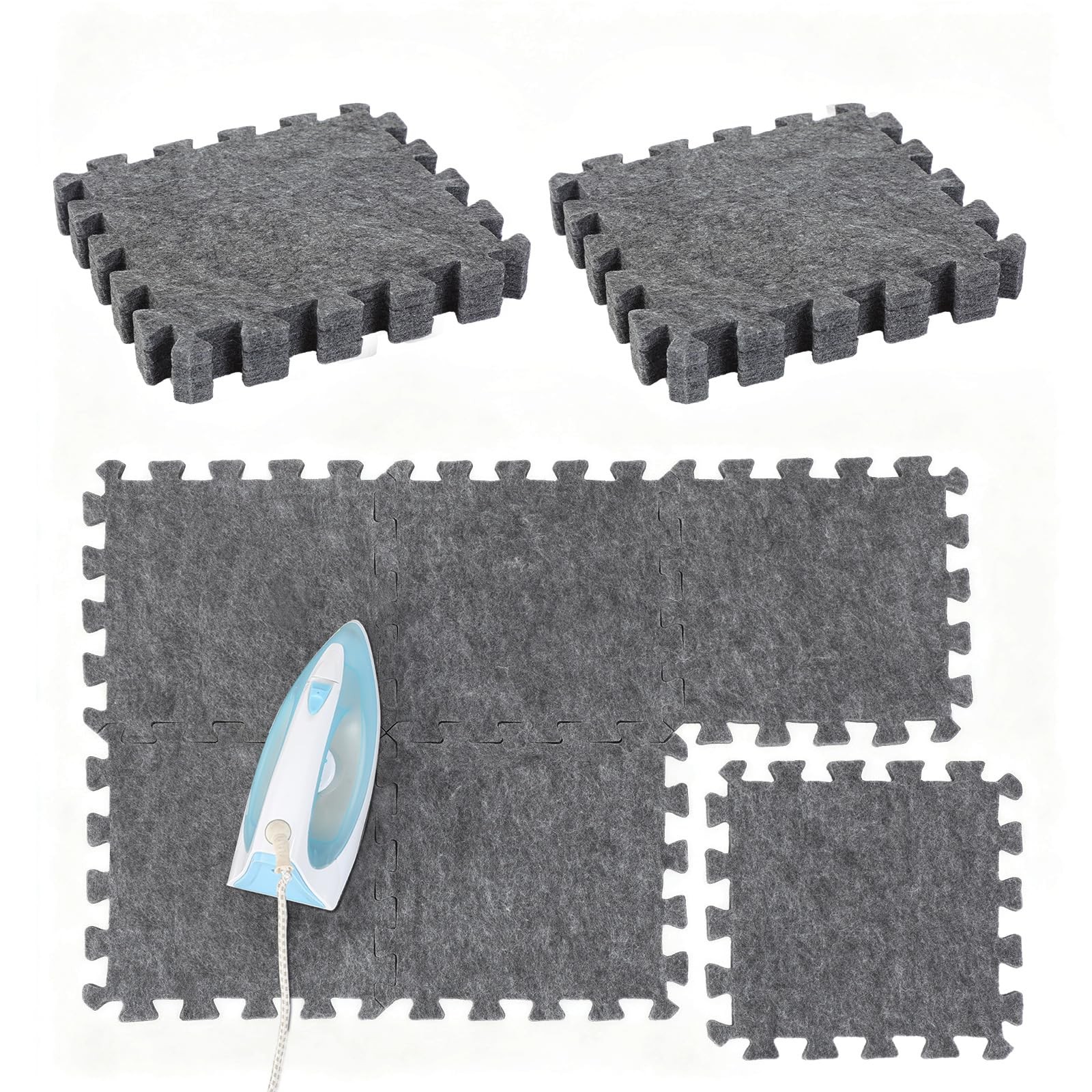Ziliny 6 Pack Large Wool Pressing Mat Ironing Felted 36" X 24", grey