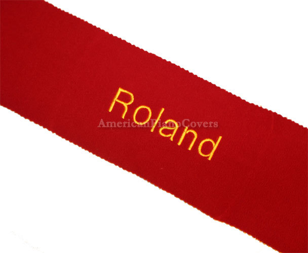 Roland Piano Key Cover - Red Felt Embroidered Keyboard Cover