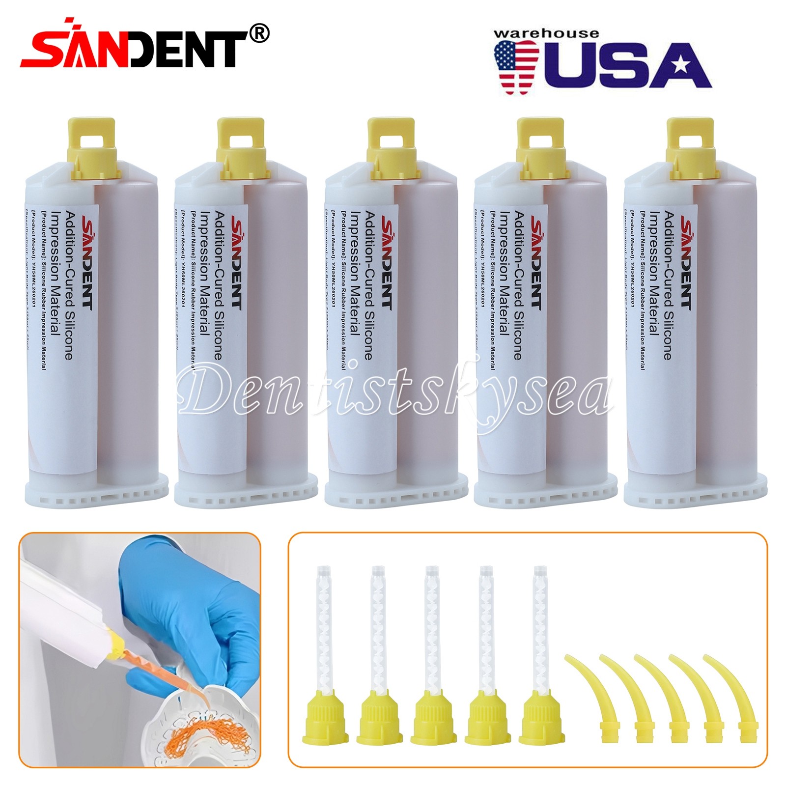 Dental Impression Material Light Body Normal Set 50mL Cartridges PR