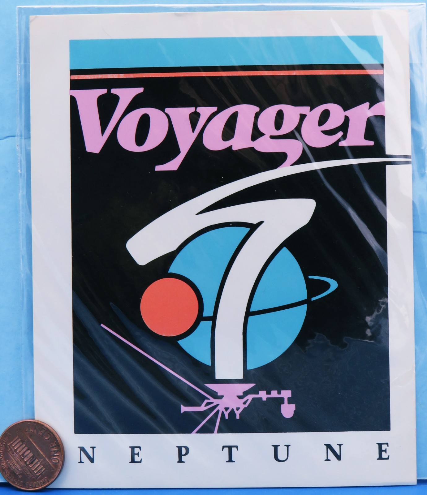 NASA STICKER vtg Voyager Interstellar Probes Neptune / Outside of HELIOSPHERE
