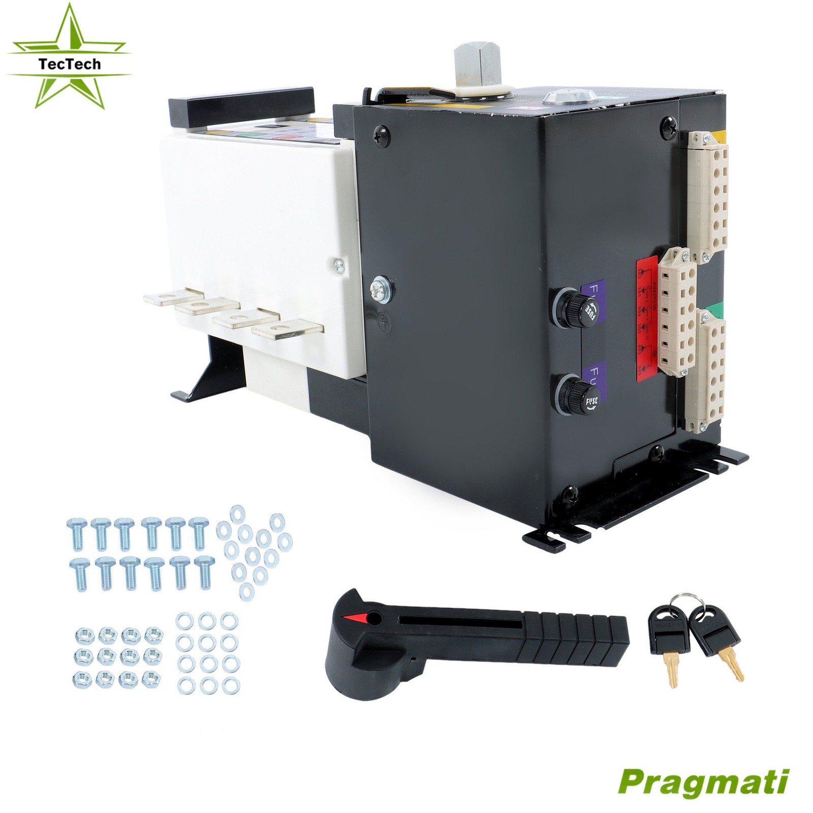 Industrial Dual Power Automatic Transfer Switch 4 Poles Grid to AC Generator