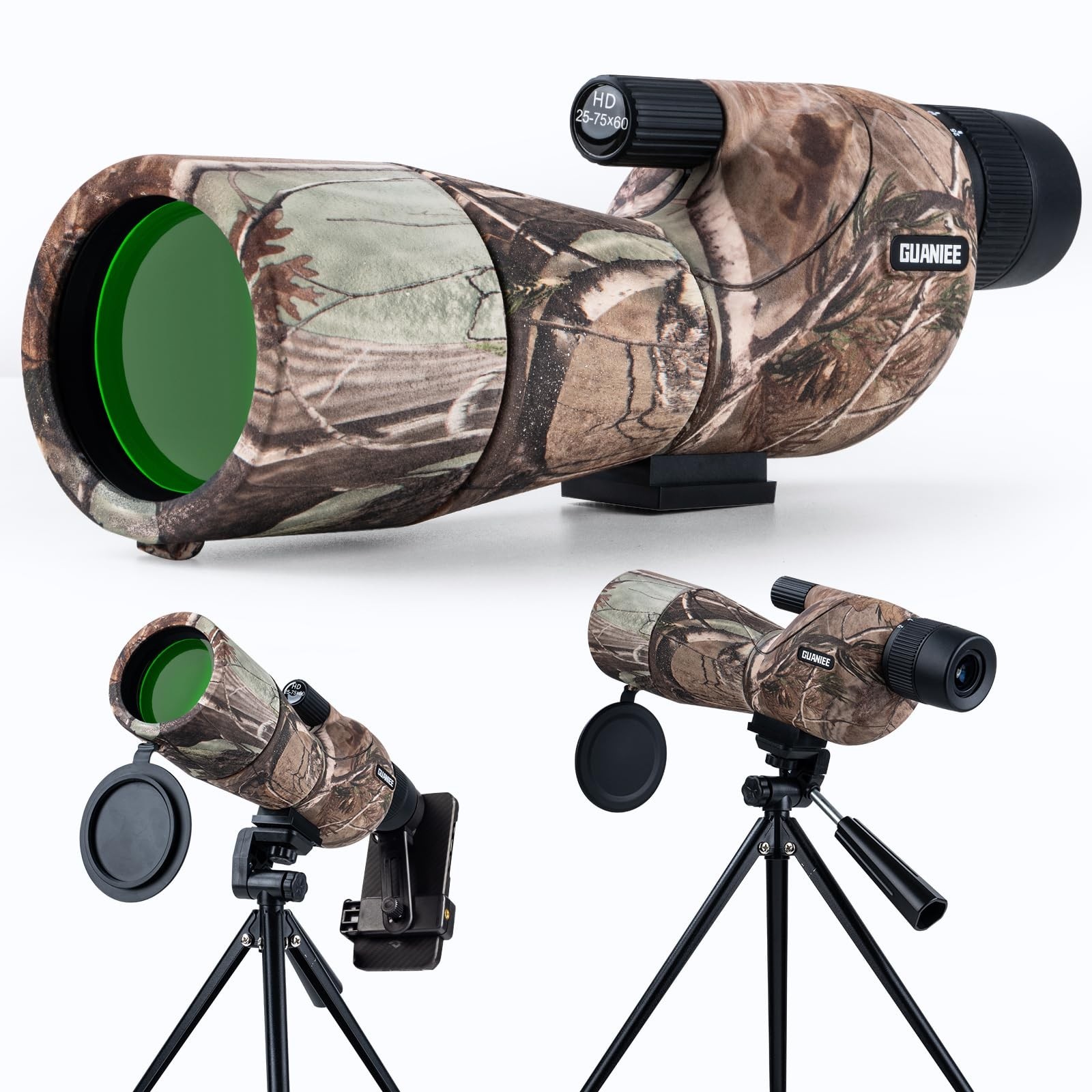 25-75x60 Spotting Scope for Target Shooting with Tripod Carrying Bag and Phon...