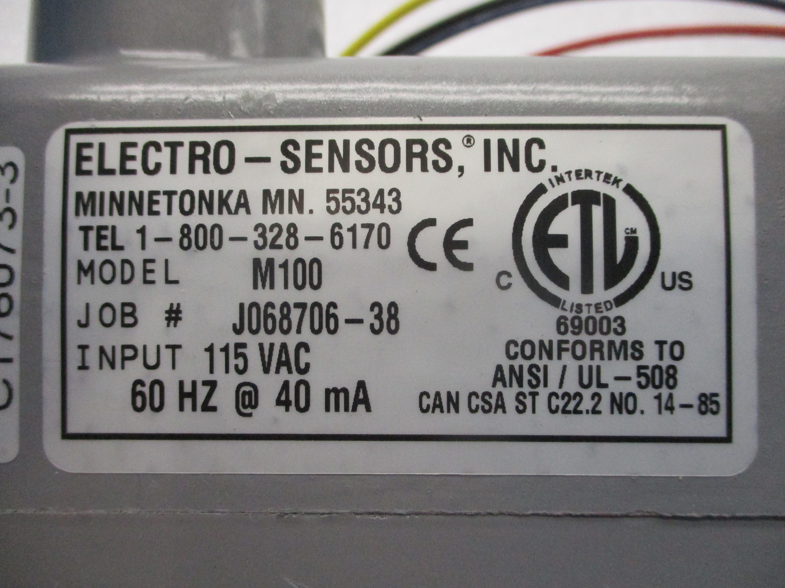ELECTRO-SENSORS M100 SPEED SWITCH NSNP