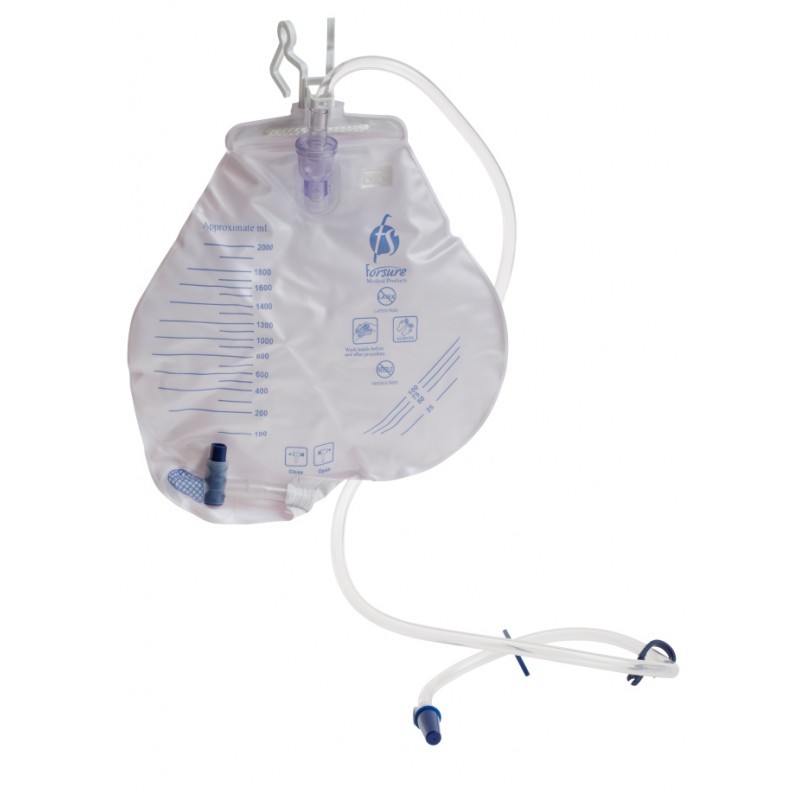 3 Urine Urinary Drainage 2000 ml Pear Shape Anti-reflux valve drip chamber Vent.