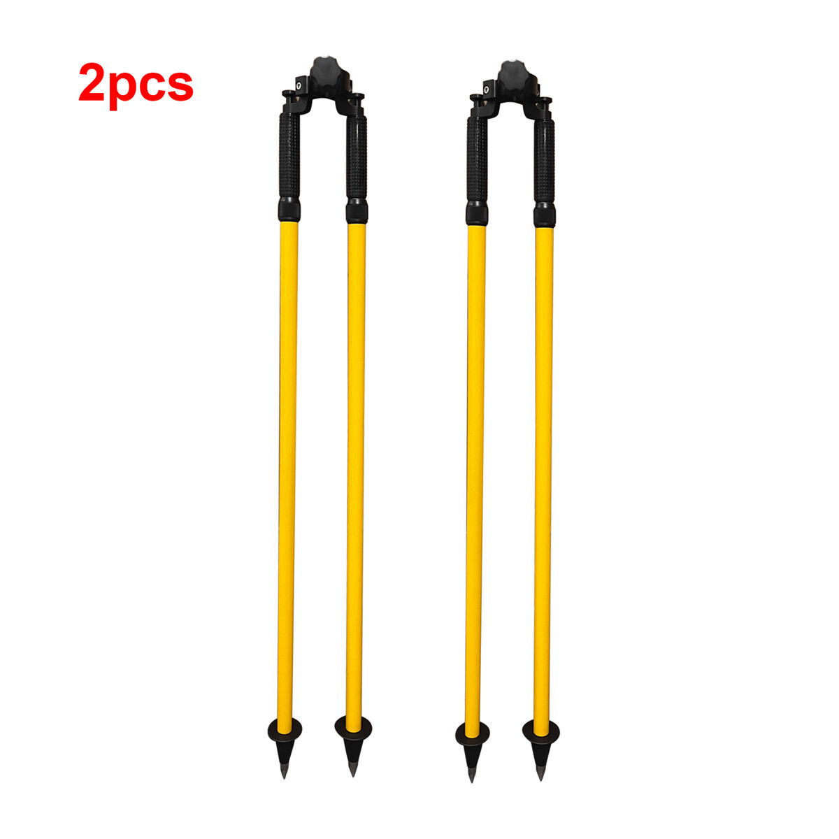 2Pcs Prism Pole Bipod Thumb Release Range For Prism Topcon Surveying Yellow GPS