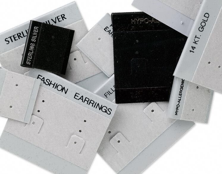 50 Earring Display Cards A MIX of 1-2 Inches Size, Color & Imprints *