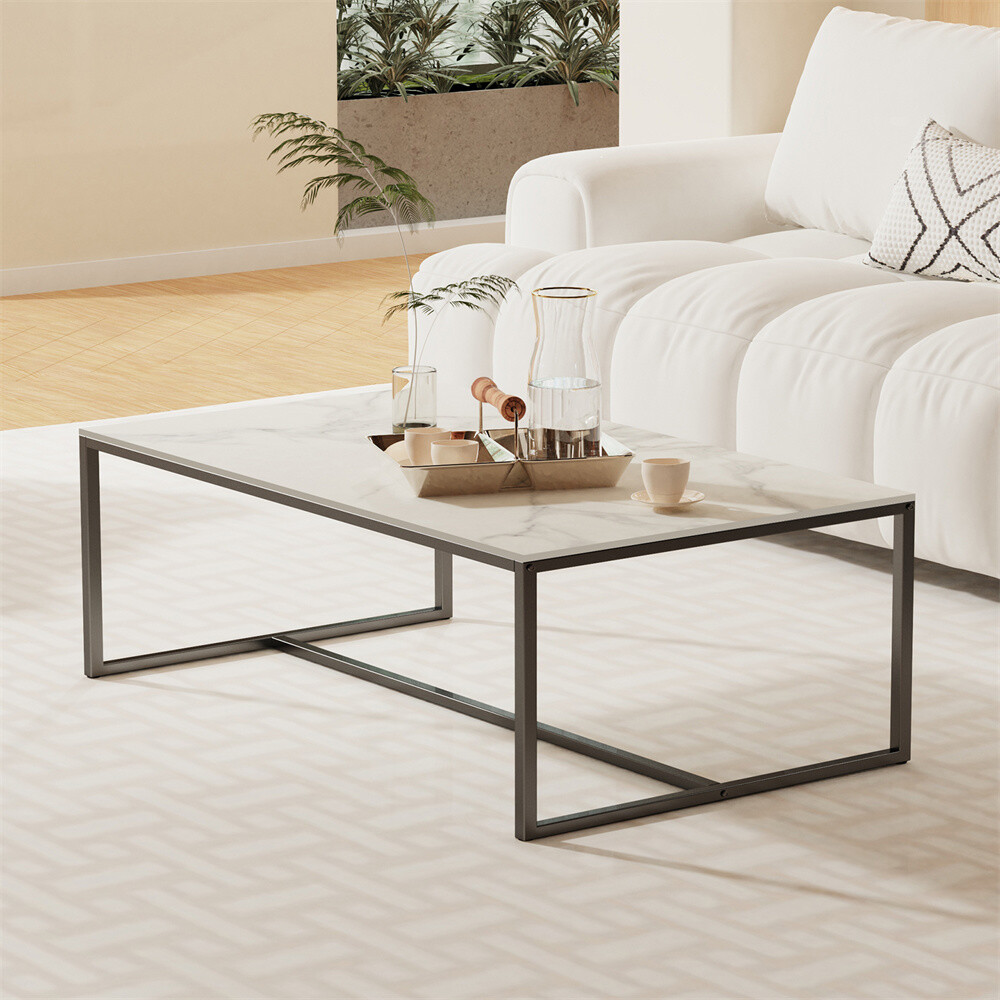 Rectangular Coffee Table Sintered Stone Cocktail Table For Living Room Apartment