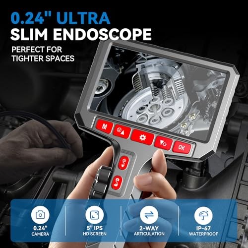 2-Way Articulating Borescope Camera with Screen