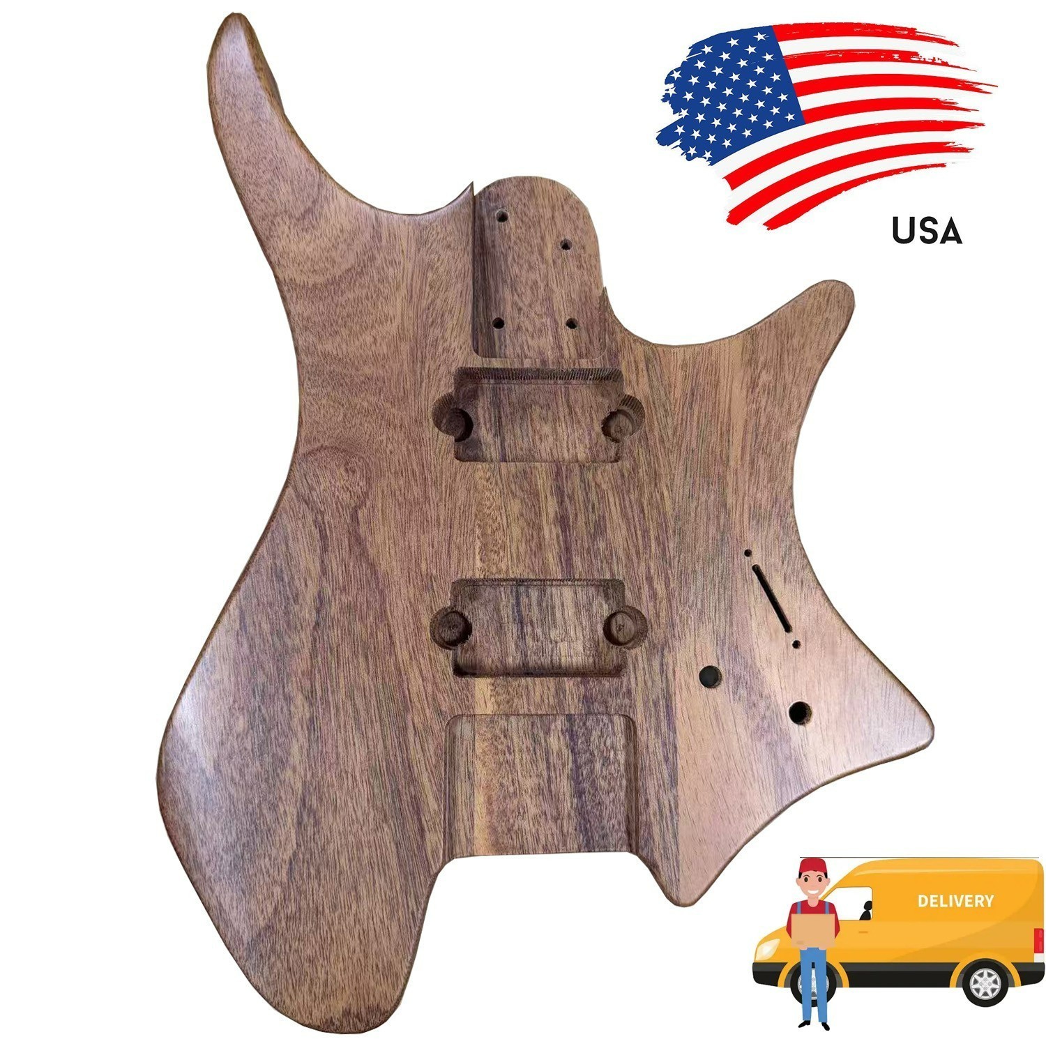 USA Mahogany Electric Guitar Body T Contour for DIY 25 Fret Headless Guitar Neck