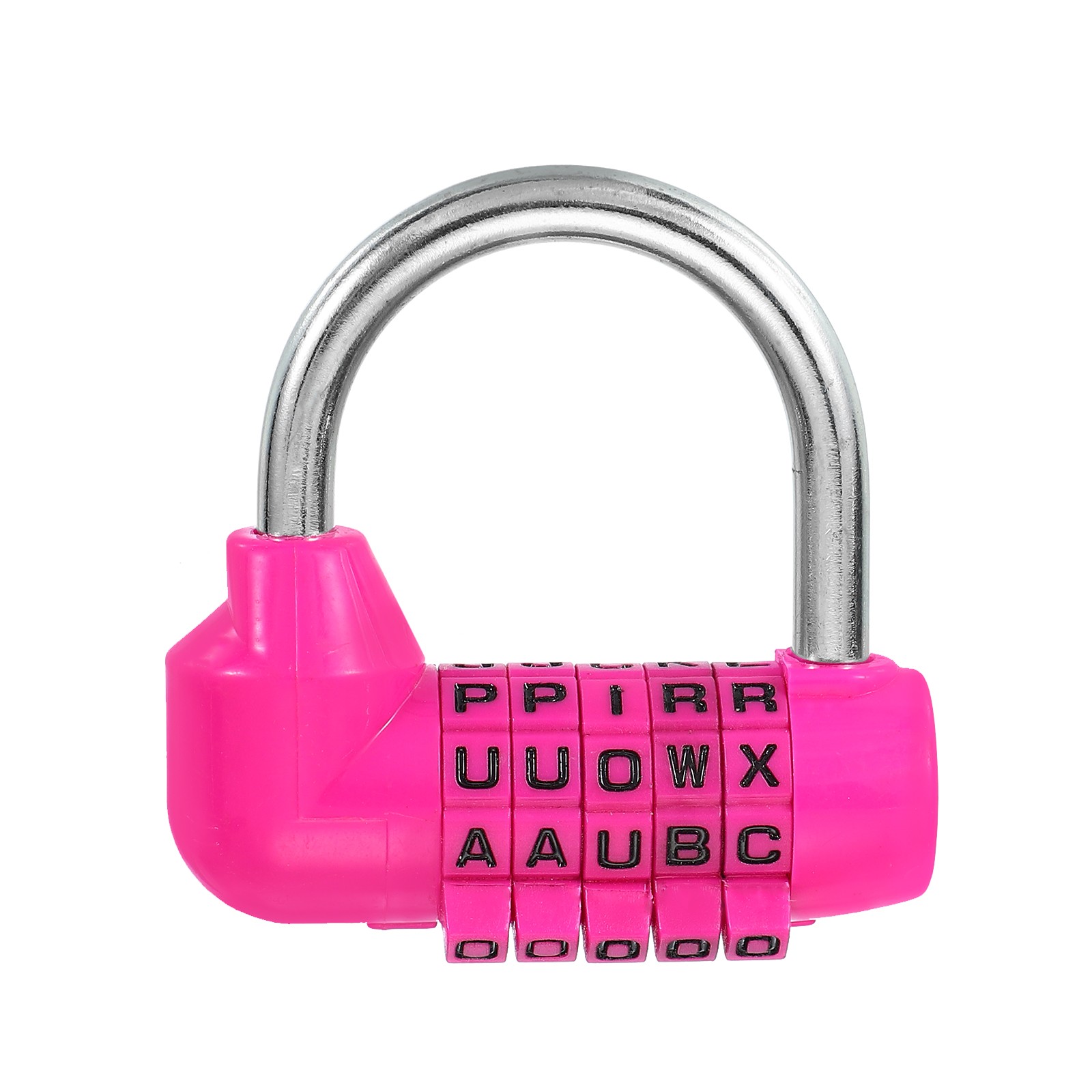 Combination Padlock, 5 Digit Gym Locker Lock Alloy Steel Password Padlock, Pink