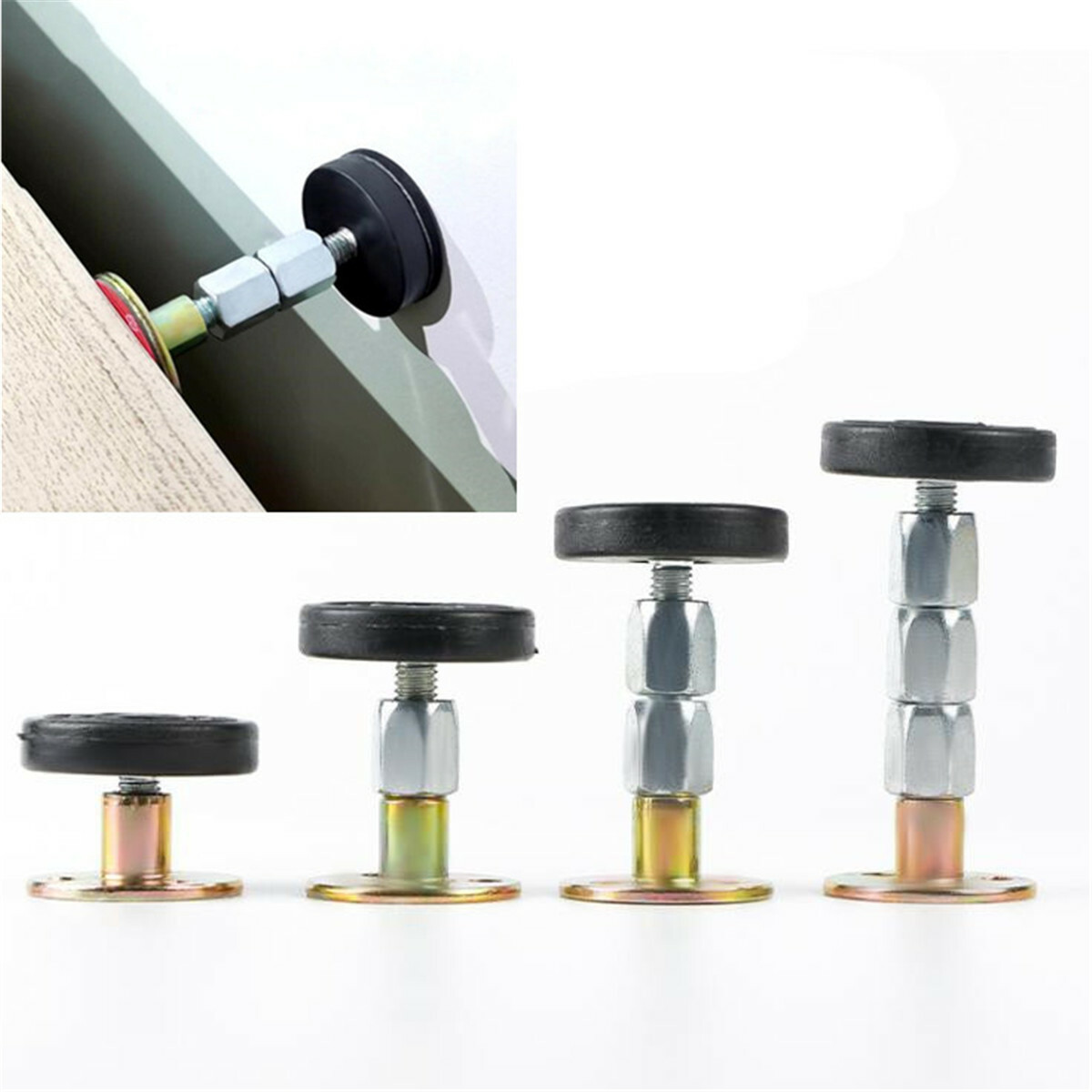 1 Set Adjustable Threaded Bed Frame Anti-shake Tool Telescopic Support for Wall