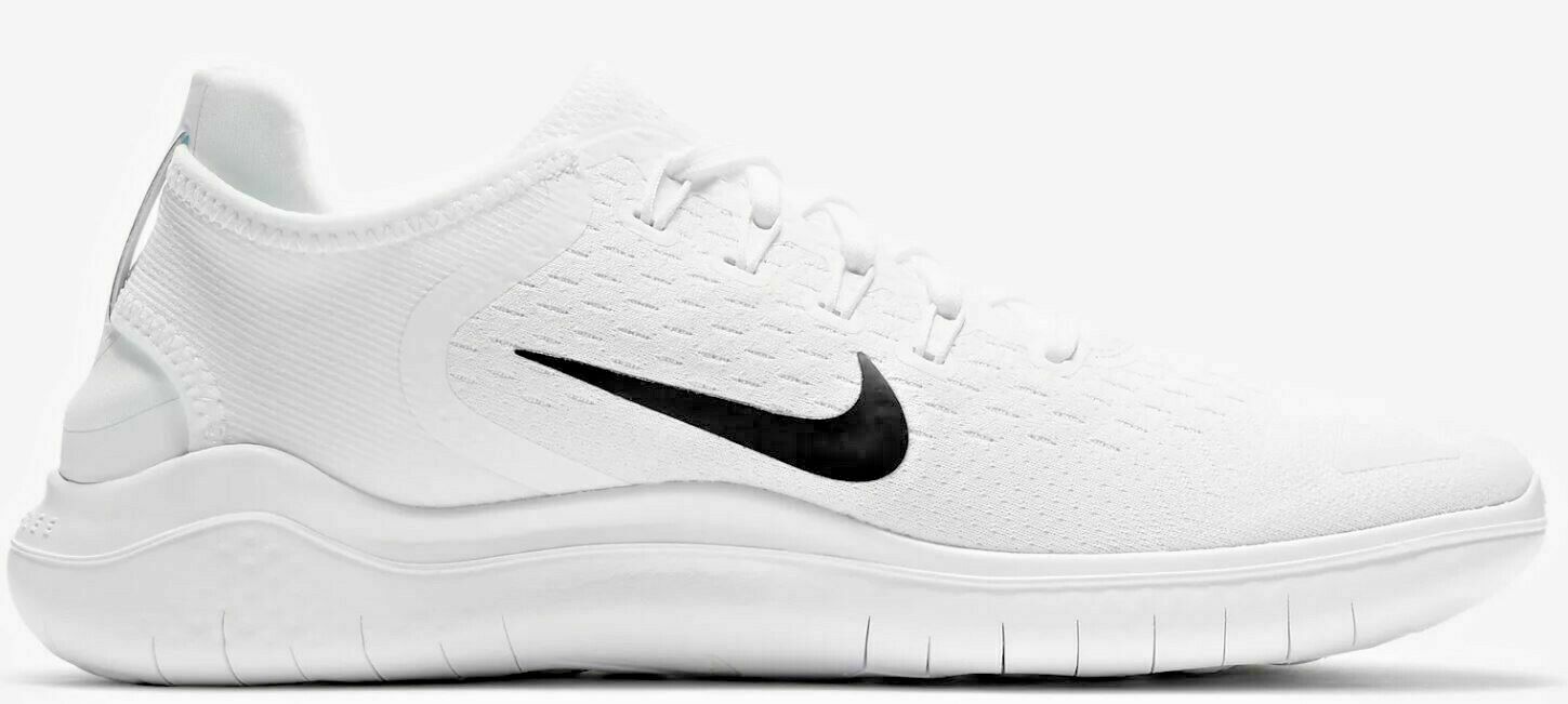 NEW Nike Free RN 2018 Running Shoes White/Black 942836-100 s 8.5