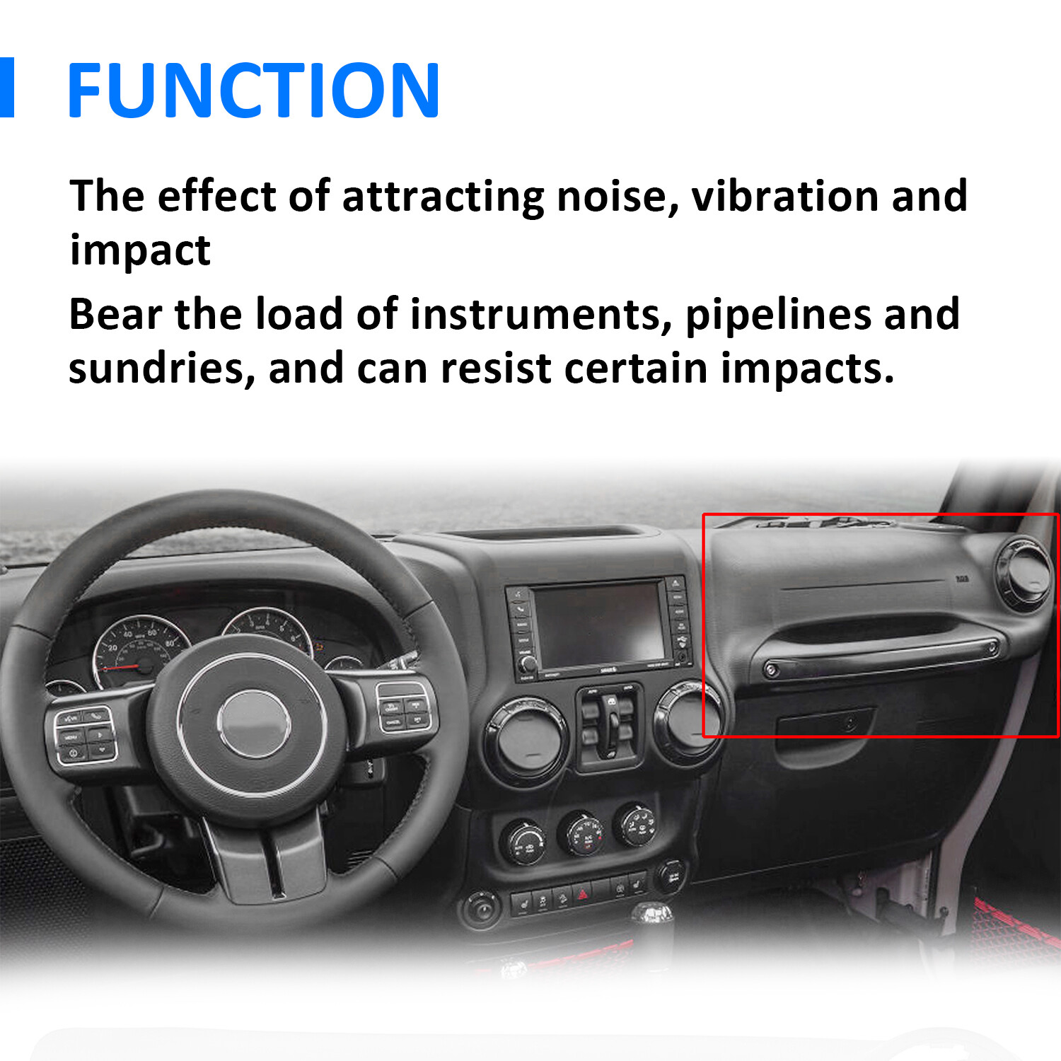 FOR JEEP WRANGLER JK 15-18 BODY PASSENGER INSTRUMENT PANEL DASHBOARD DASH COVER