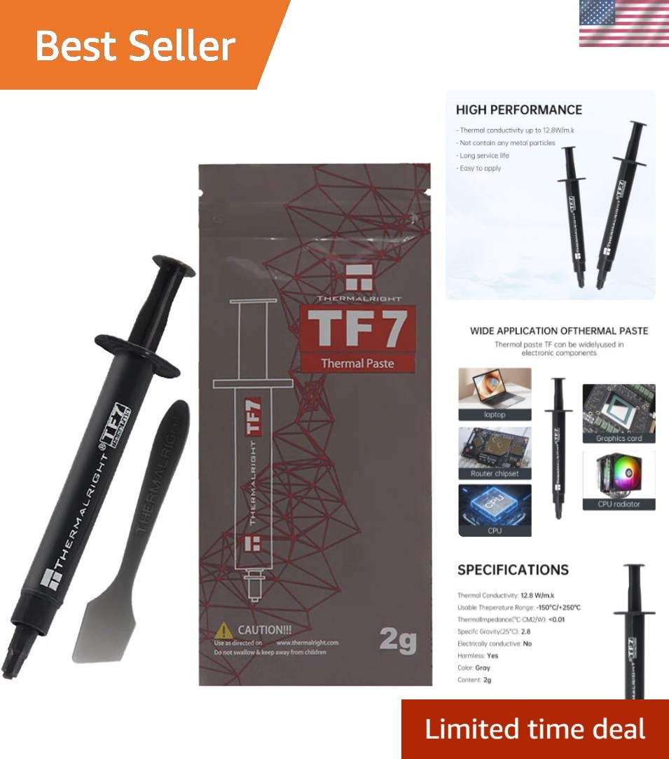 TF7 Thermal Paste - 12.8W/m.k Heatsink Compound 2 Gram | High Durability | fo...